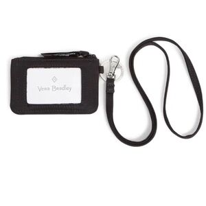 Vera Bradley Black ID Holder with Lanyard